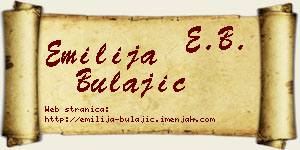 Emilija Bulajić vizit kartica